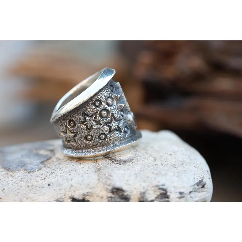 Kevin Yazzie Navajo | Tufa Cast Pueblo Cross Ring Size 8 | Native American